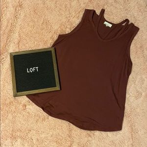 LOFT OUTLET Maroon Tank Top